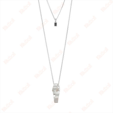 silver necklace simple style alloy